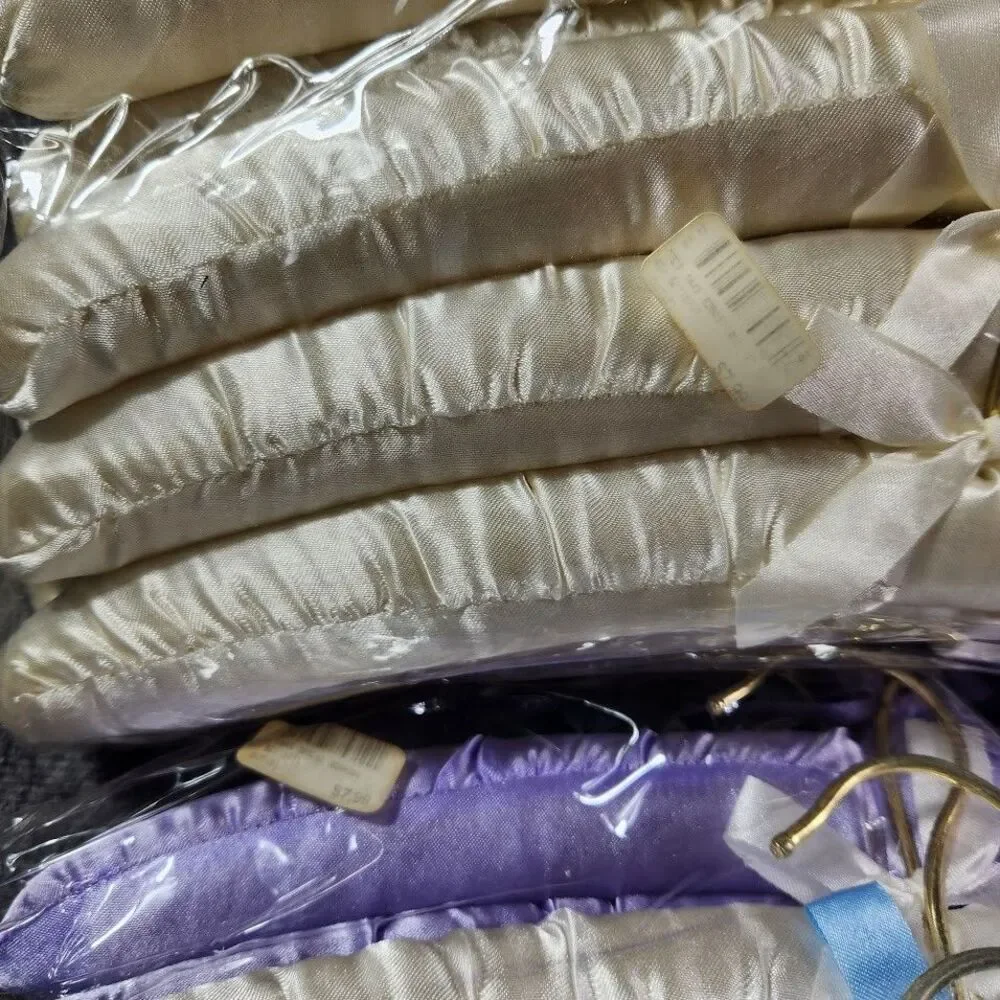 Whitmor Satin Padded Hangers White and Pastel Rainbow 15” 20pcs, 2 Pack Unopened